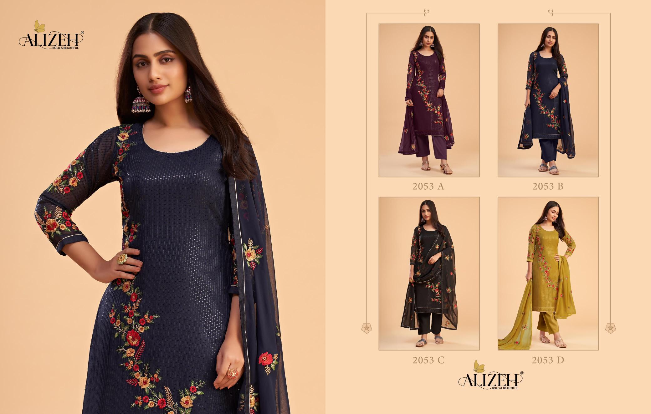 Alizeh Zaida Vol 12 designer Georgette Salwar Kameez Wholesale Catalog 