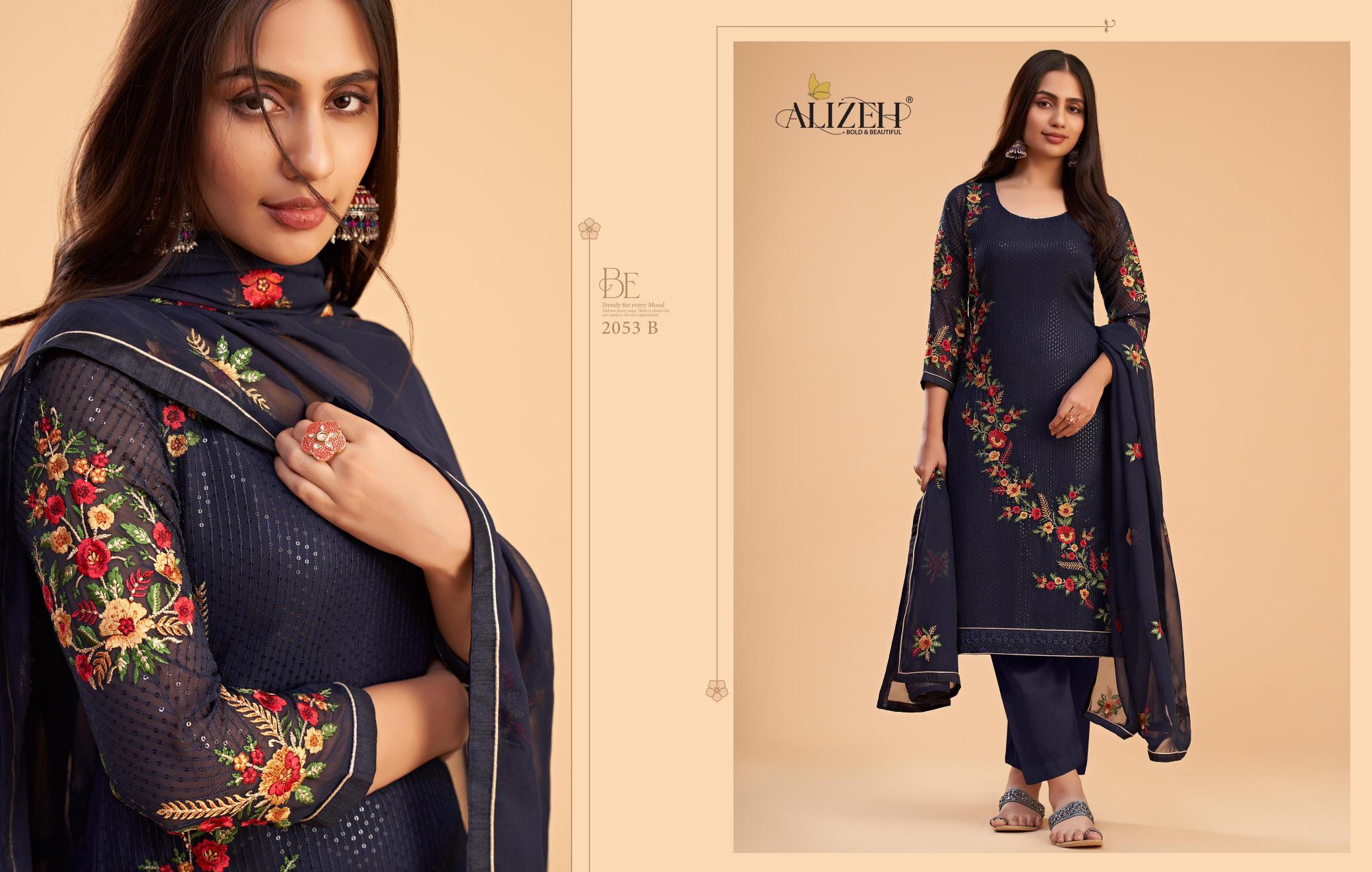 Alizeh Zaida Vol 12 designer Georgette Salwar Kameez Wholesale Catalog 
