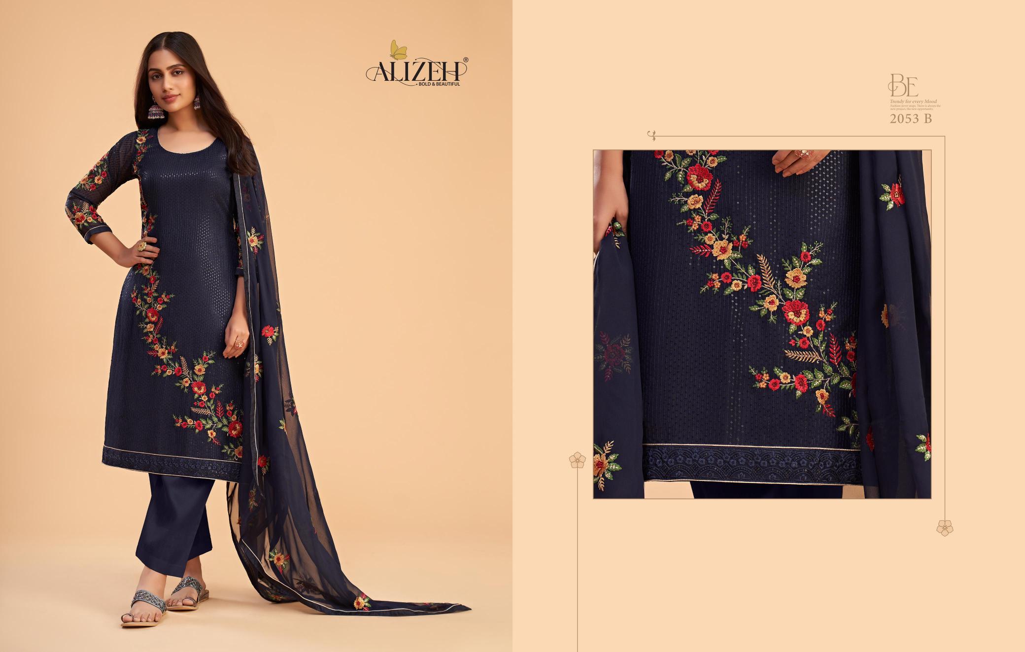 Alizeh Zaida Vol 12 designer Georgette Salwar Kameez Wholesale Catalog 