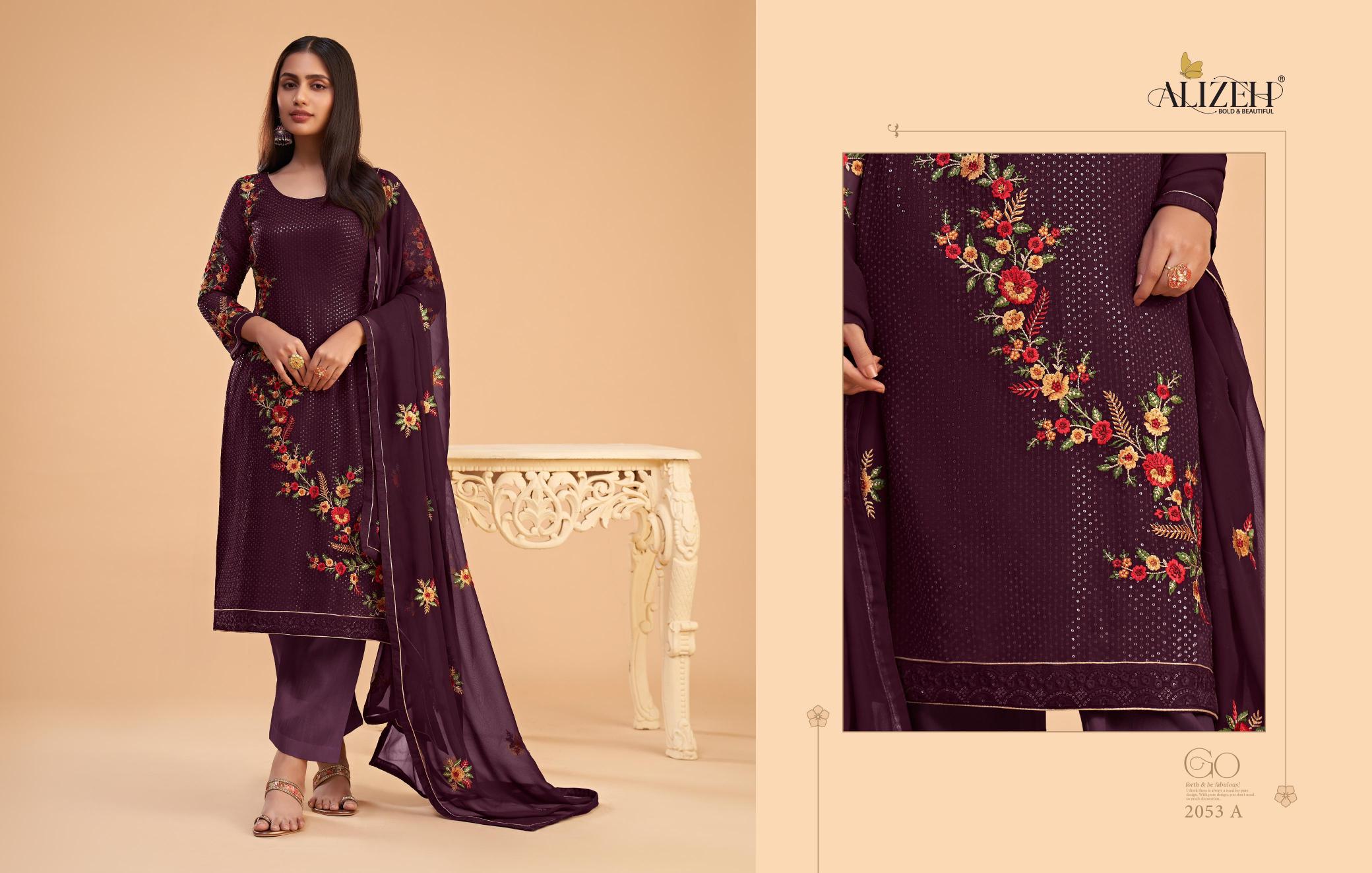Alizeh Zaida Vol 12 designer Georgette Salwar Kameez Wholesale Catalog 
