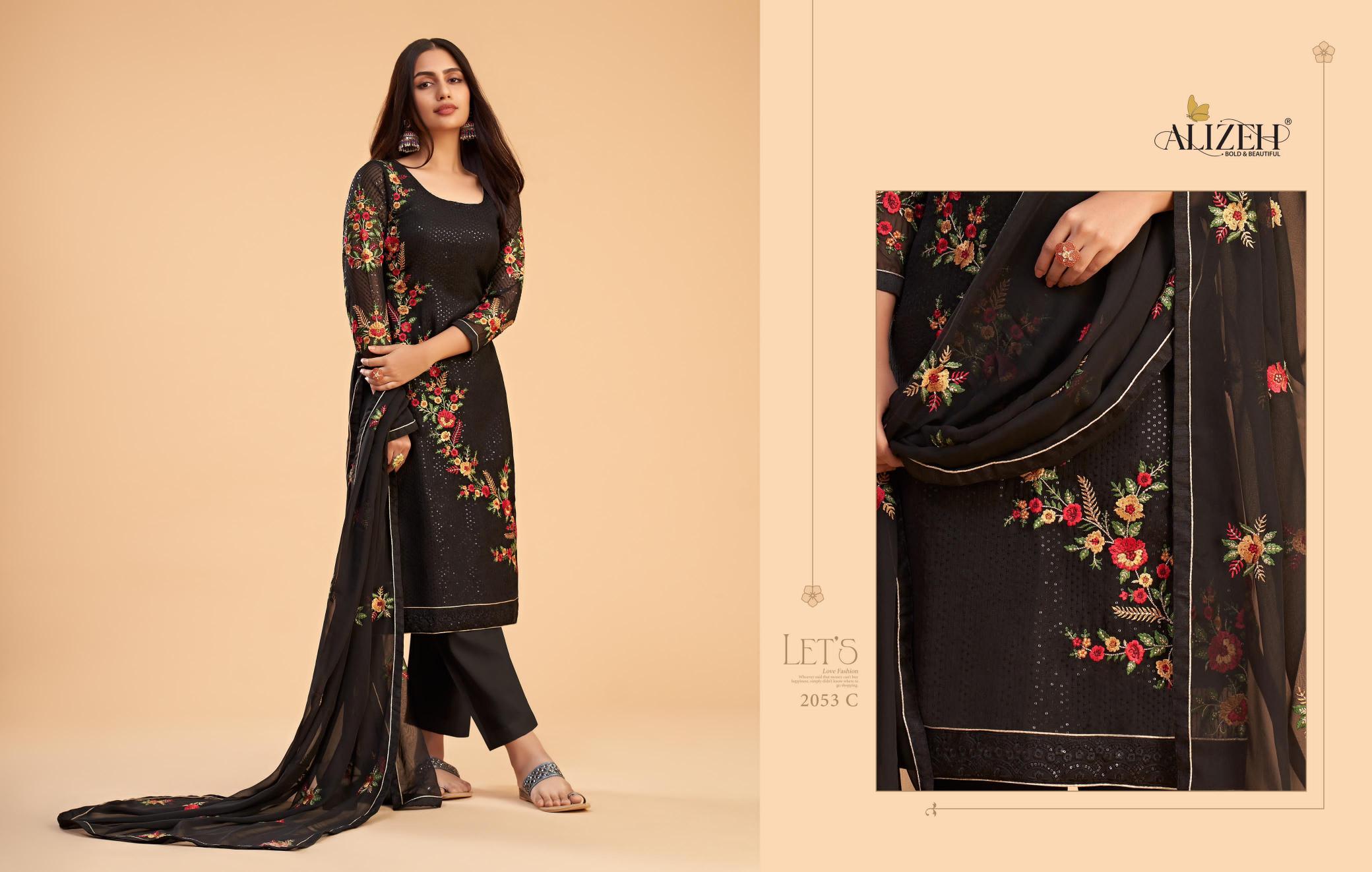 Alizeh Zaida Vol 12 designer Georgette Salwar Kameez Wholesale Catalog 