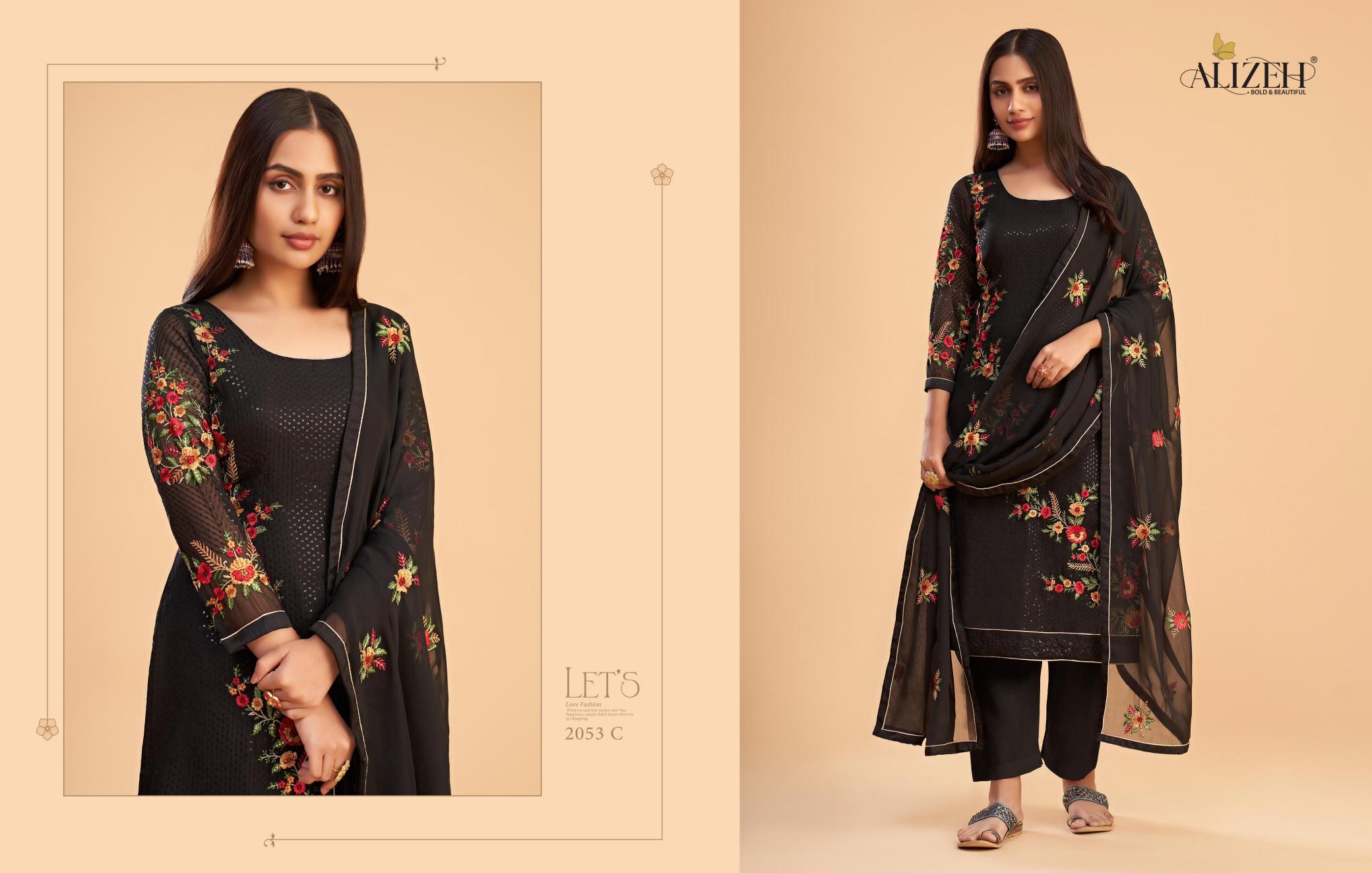Alizeh Zaida Vol 12 designer Georgette Salwar Kameez Wholesale Catalog 