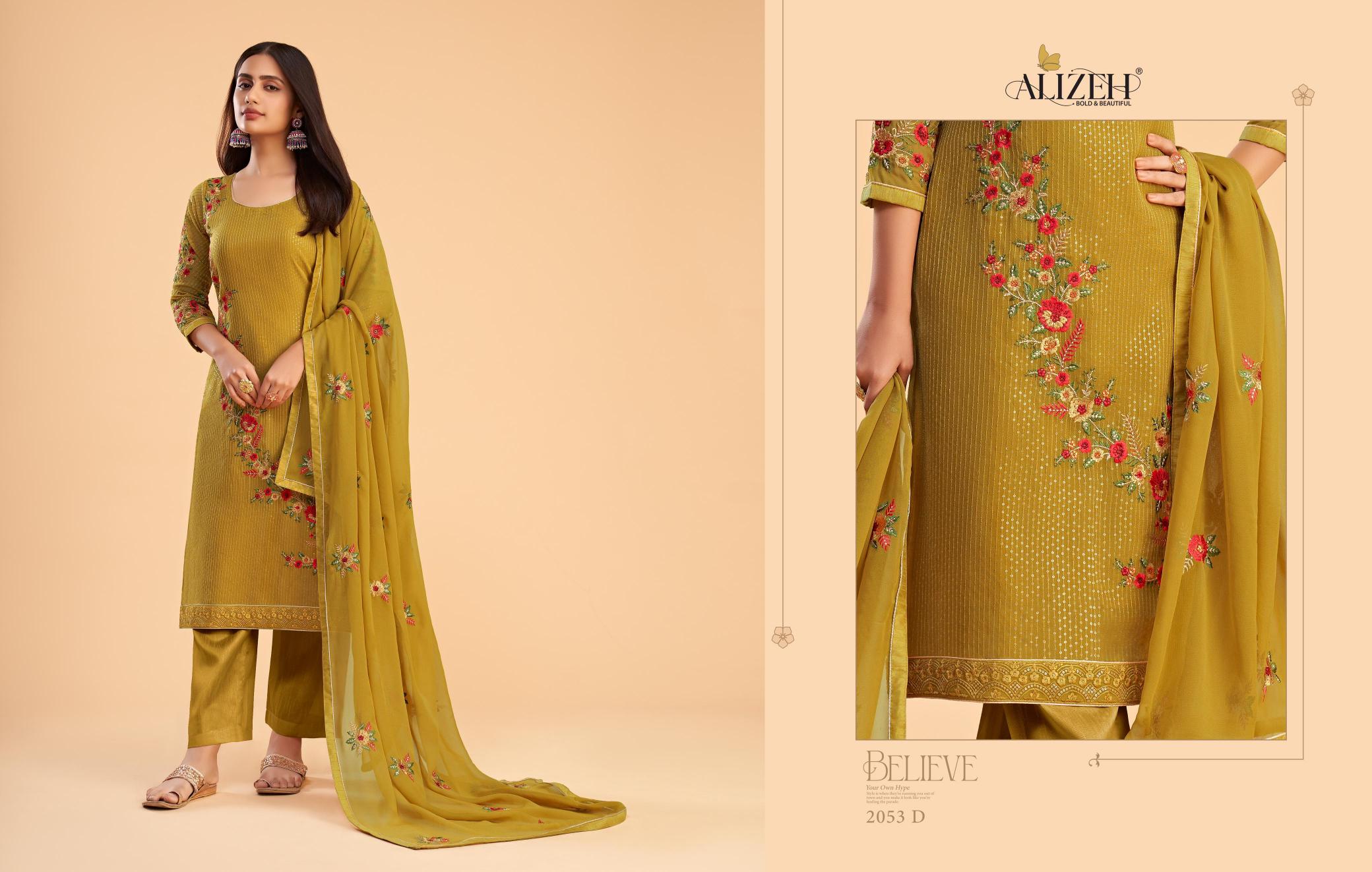 Alizeh Zaida Vol 12 designer Georgette Salwar Kameez Wholesale Catalog 