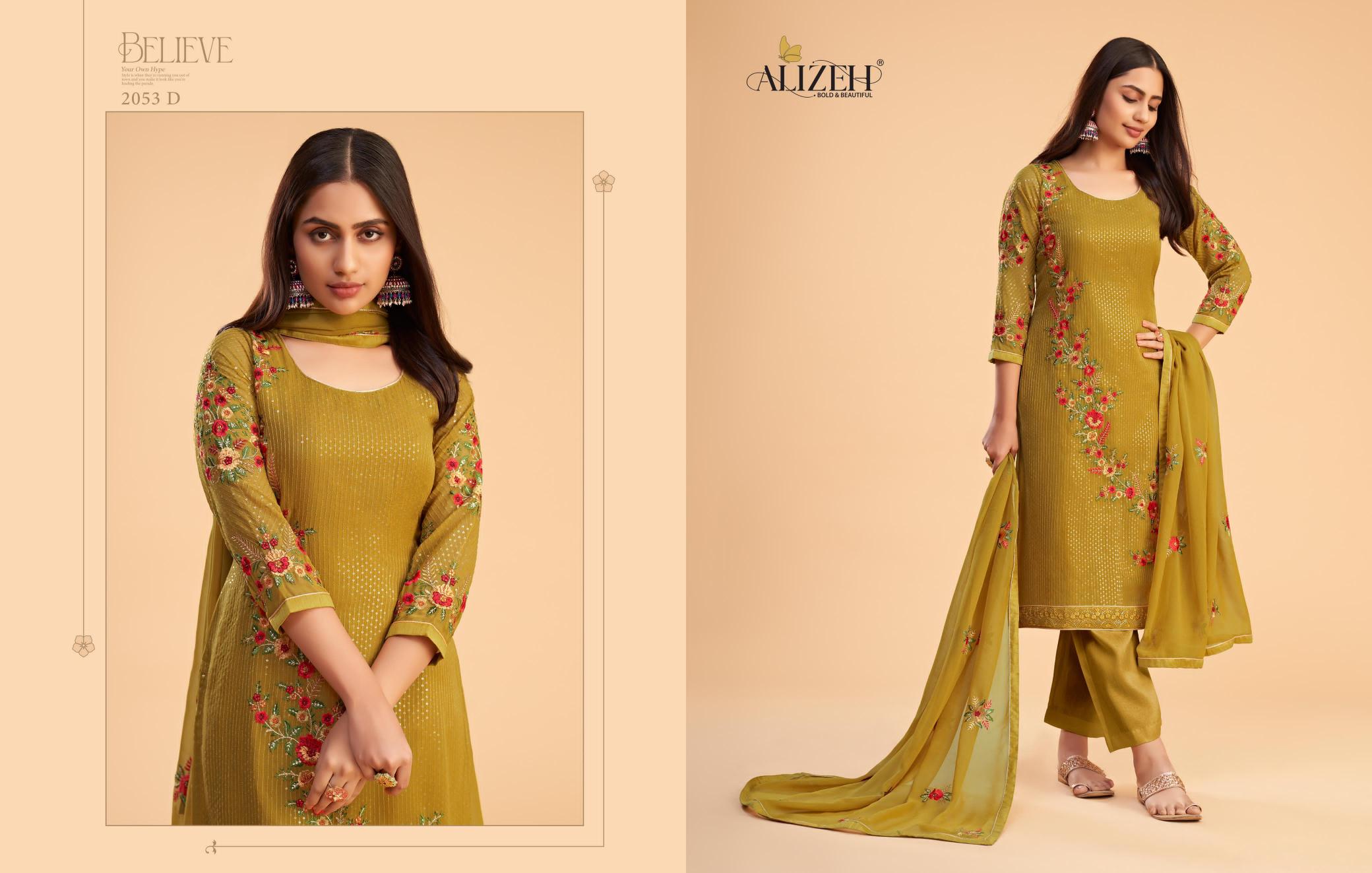 Alizeh Zaida Vol 12 designer Georgette Salwar Kameez Wholesale Catalog 