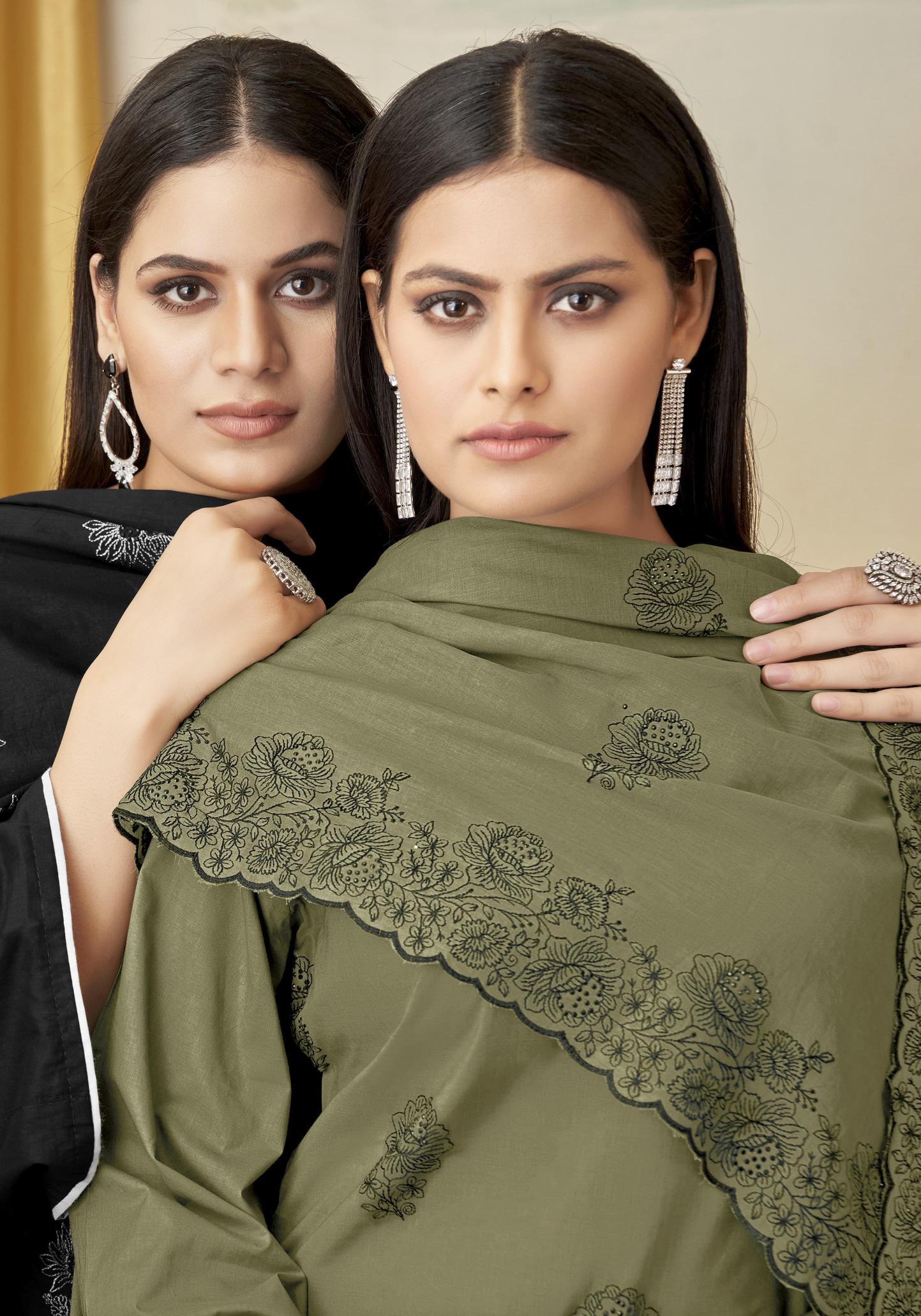 Alok Mulbeery Embroidered Dress Material Wholesale Catalog