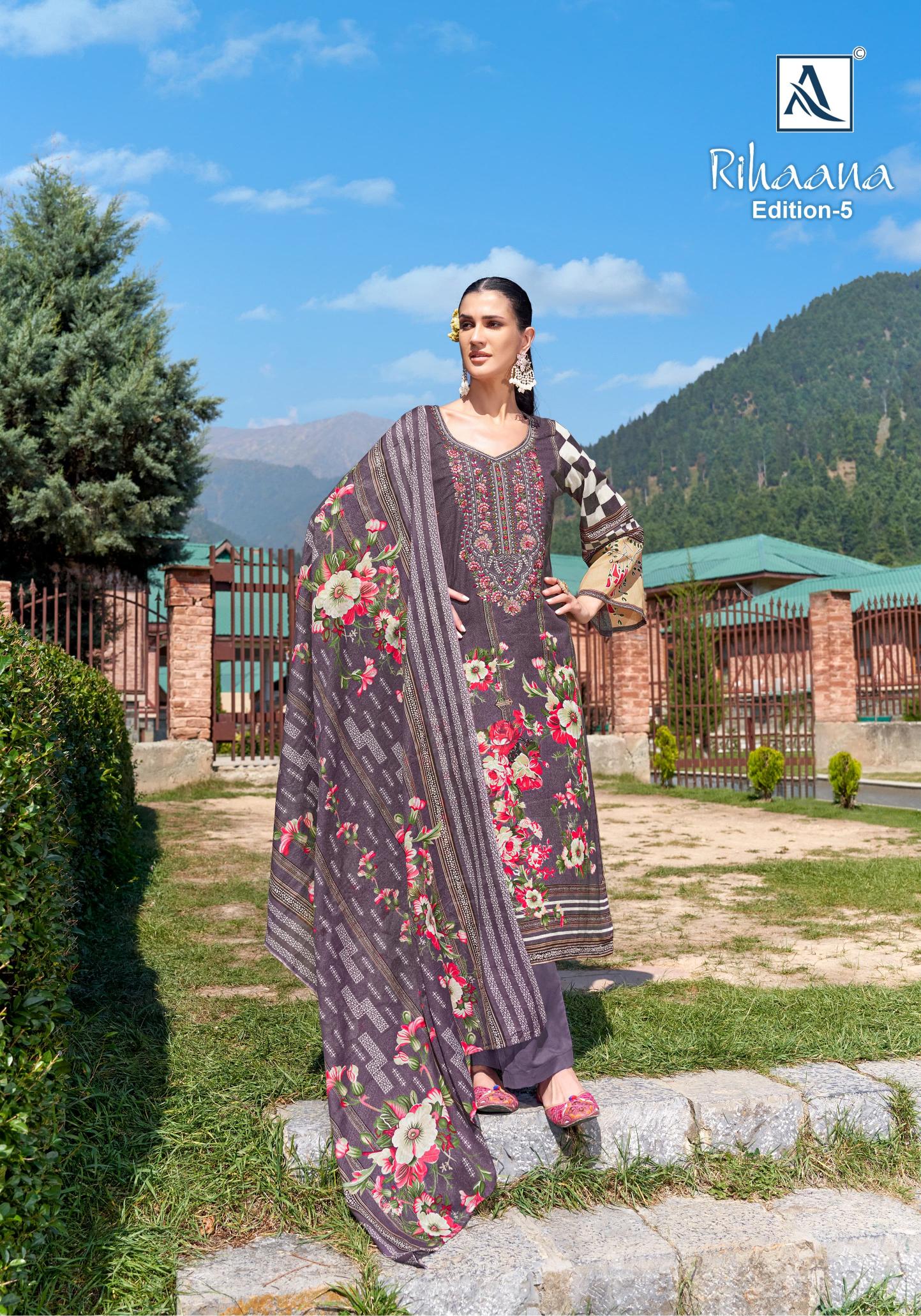 Alok Rihaana Vol 5 Wholesale Dress Materials in Charminar