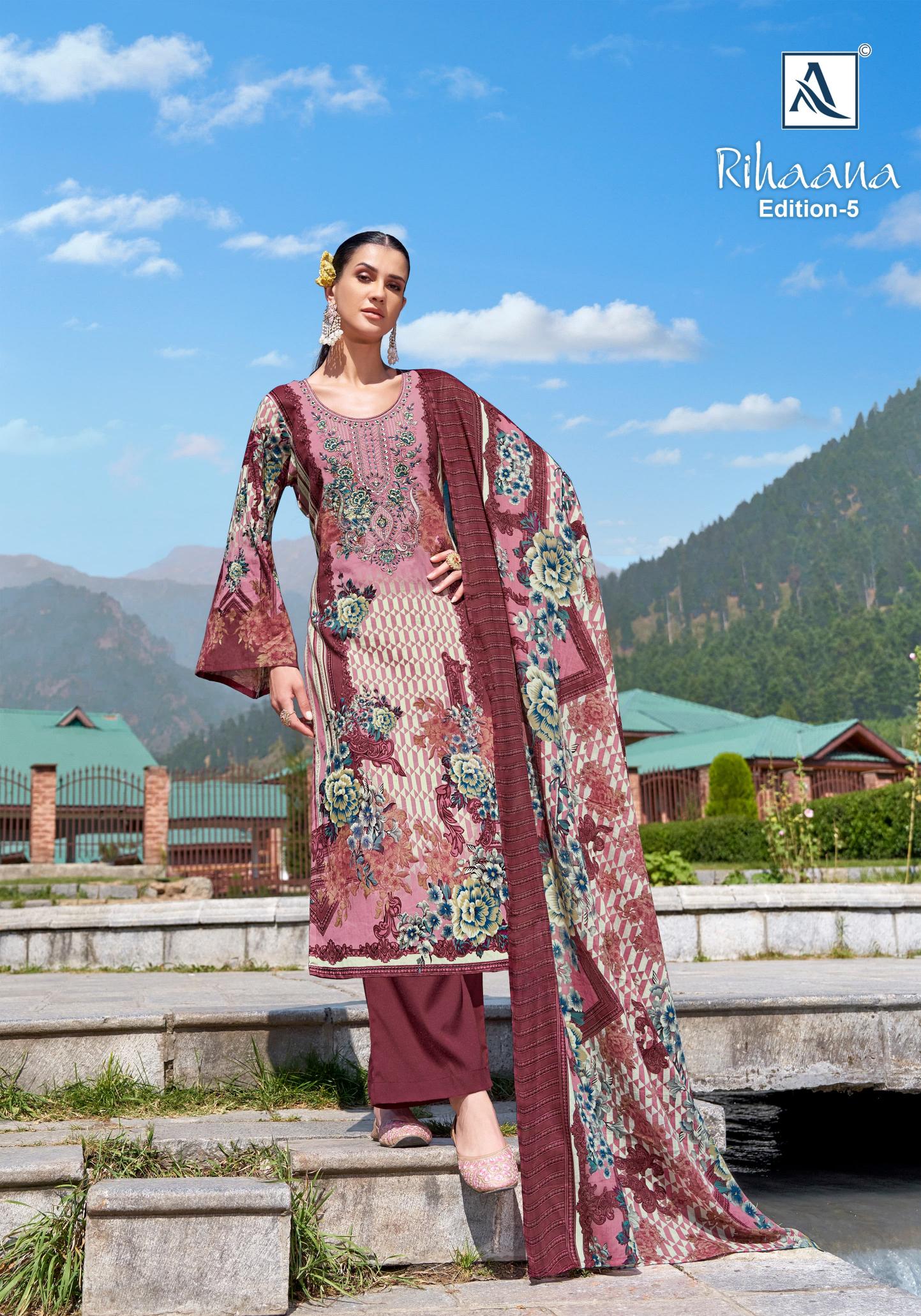 Alok Rihaana Vol 5 Wholesale Dress Materials in Charminar