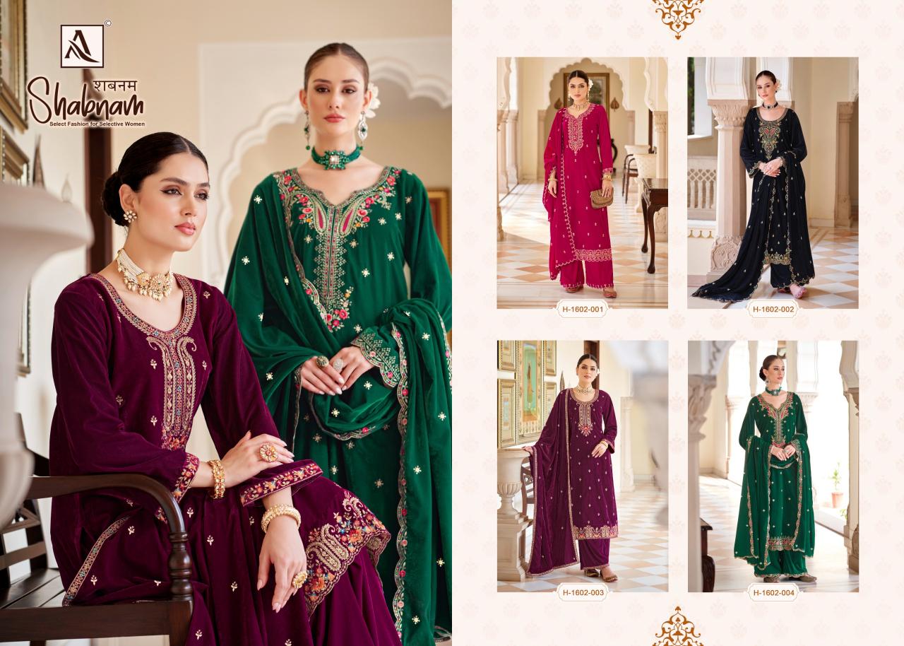 Alok Shabnam Embroidery Dress Material Wholesale Catalog