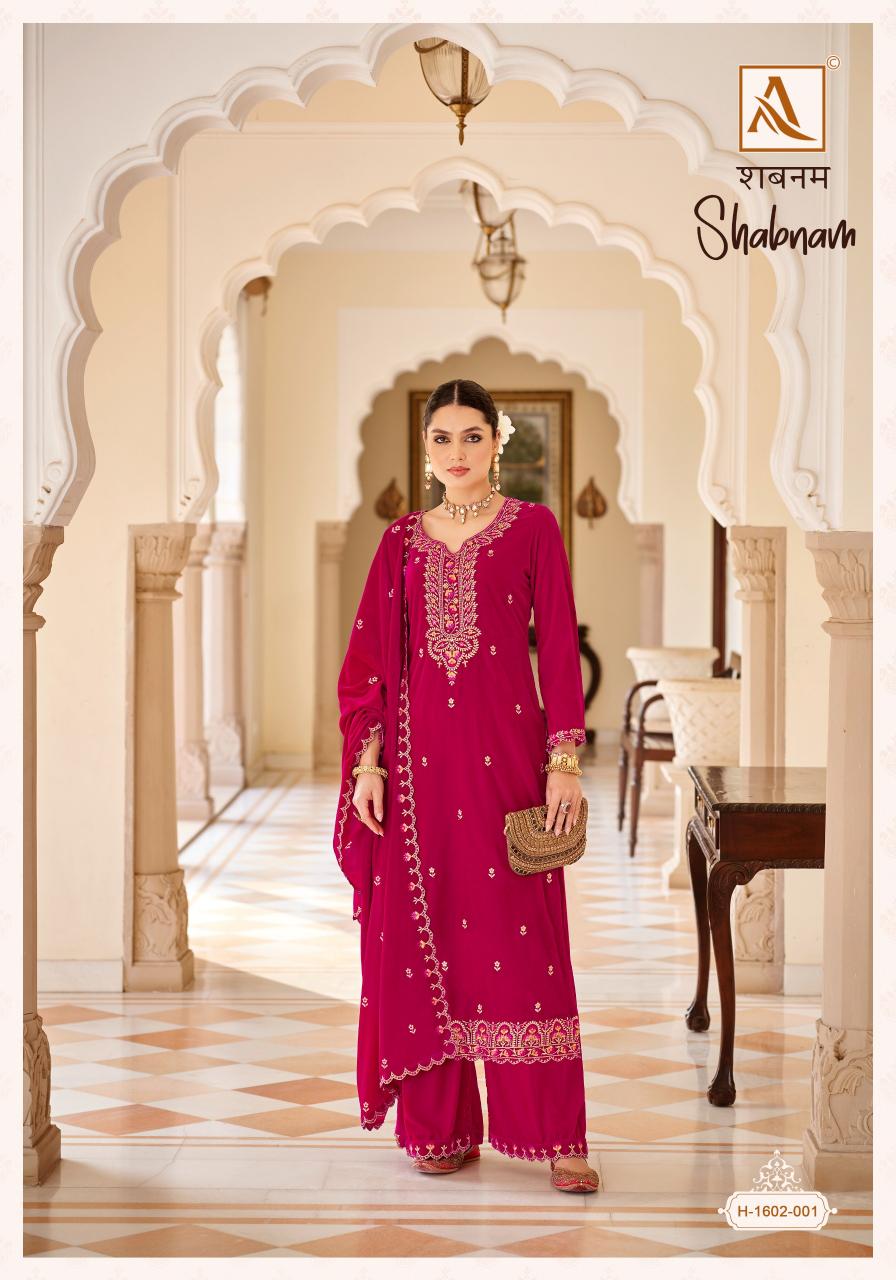 Alok Shabnam Embroidery Dress Material Wholesale Catalog
