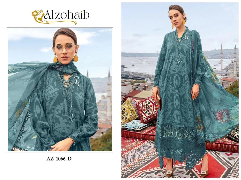 Alzohaib Az 1066 Chiffon Dupatta Pakistani Suits Wholesale Catalog