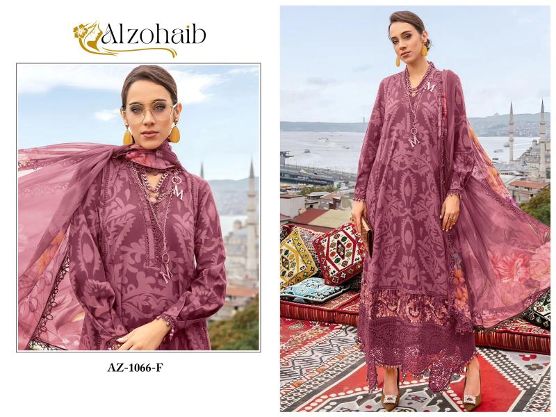Alzohaib Az 1066 Chiffon Dupatta Pakistani Suits Wholesale Catalog