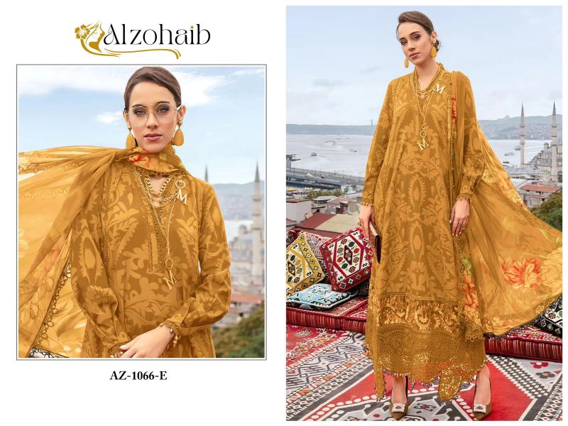 Alzohaib Az 1066 Chiffon Dupatta Pakistani Suits Wholesale Catalog
