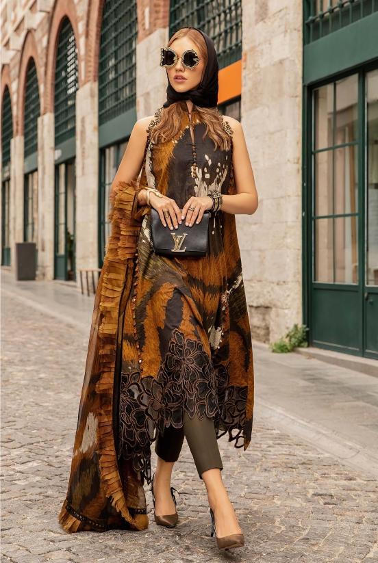 Alzohaib Az 1075 And 1076 Chiffon Dupatta Pakistani Suits Wholesale Catalog
