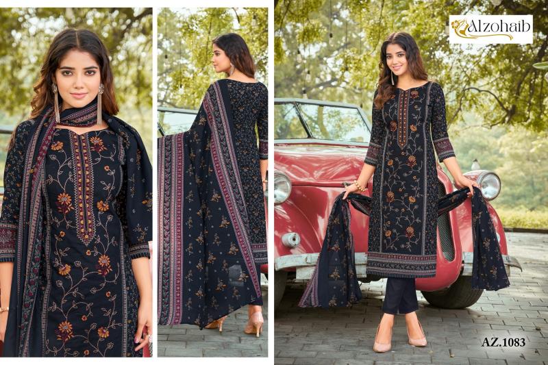 Alzohaib Az 1080 To 1083 Cotton Pakistani Suits Wholesale Catalog