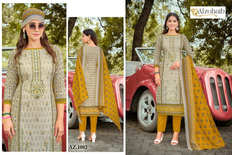 Alzohaib Az 1080 To 1083 Cotton Pakistani Suits Wholesale Catalog