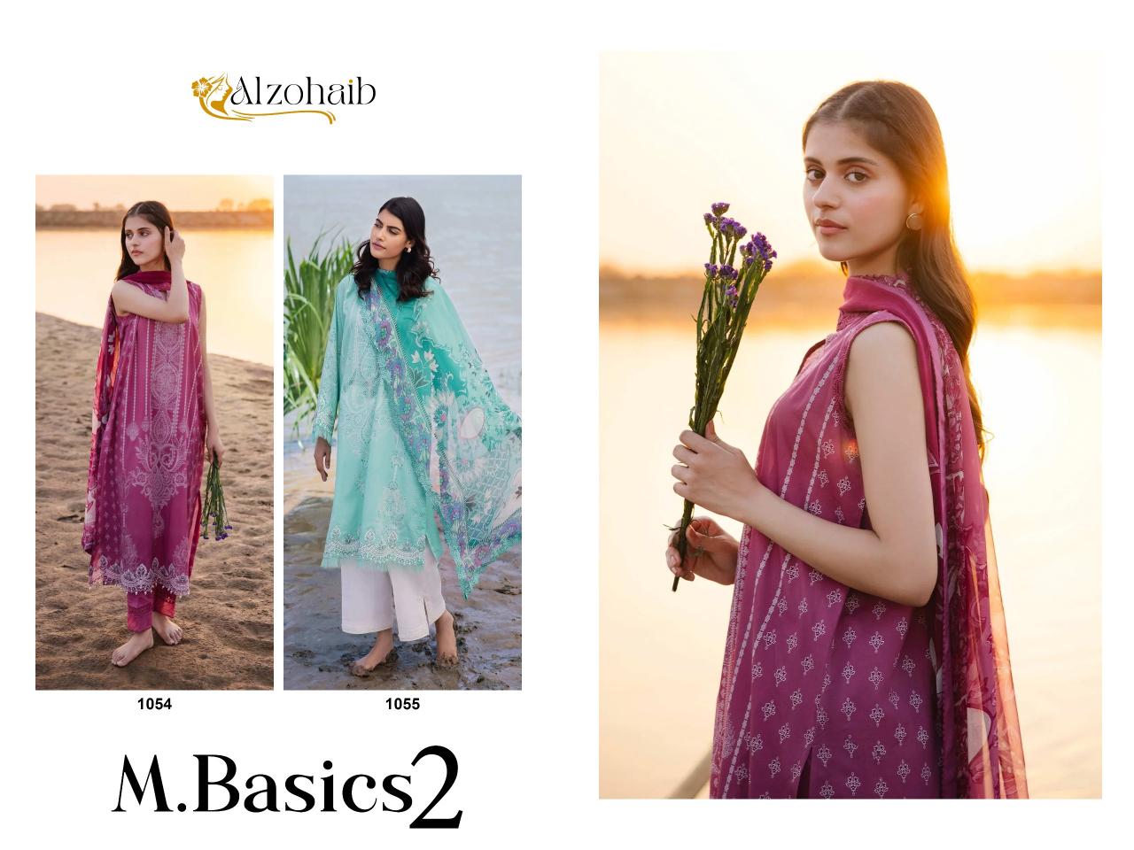 Alzohaib M Basics 2 Chiffon Dupatta Pakistani Suits Wholesale Catalog