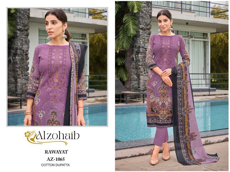 Alzohaib Rawayat Cotton Dupatta Pakistani Suits Wholesale Catalog