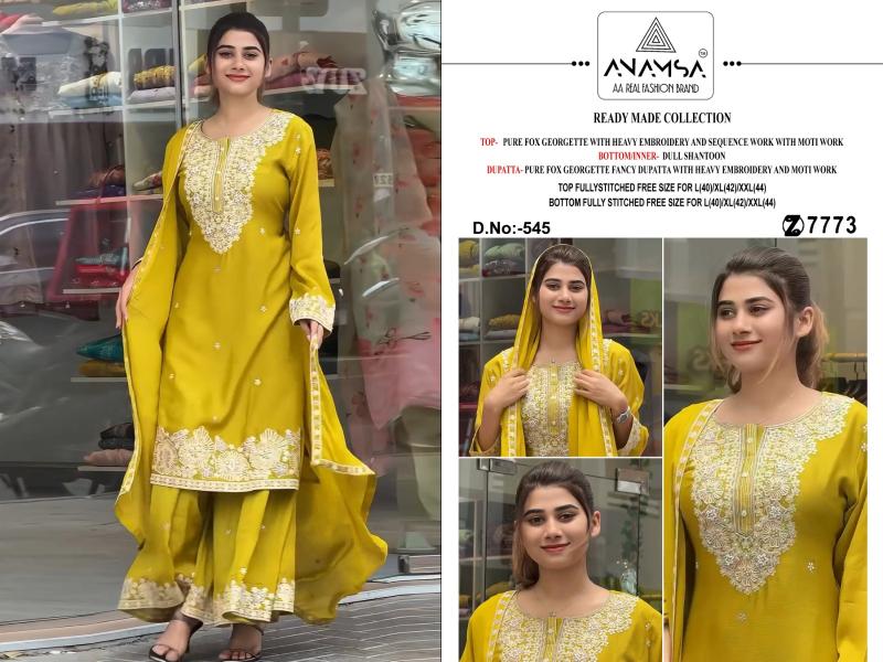 Anamsa 545 Georgette Pakistani Suits Wholesale catalog