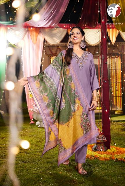 Anju Fabrics Shararat vol -8 Lavender Kurti Online India