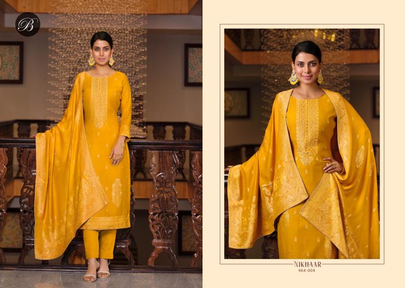 Belliza Nikhaar Viscose Masleen Designer tm Dress Materials Wholesale