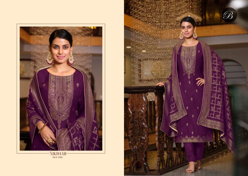Belliza Nikhaar Viscose Masleen Designer tm Dress Materials Wholesale