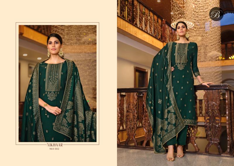 Belliza Nikhaar Viscose Masleen Designer tm Dress Materials Wholesale