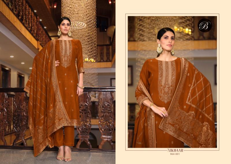 Belliza Nikhaar Viscose Masleen Designer tm Dress Materials Wholesale