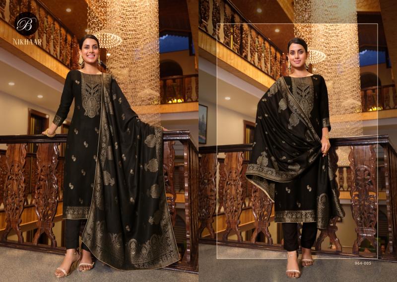 Belliza Nikhaar Viscose Masleen Designer tm Dress Materials Wholesale