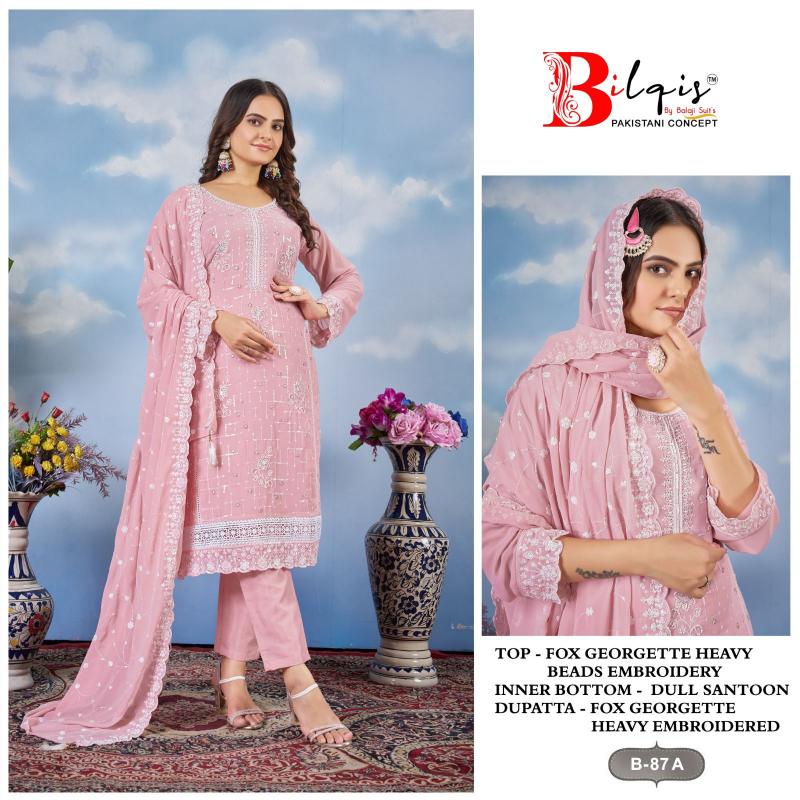 Bilqis B 87 A to D Pakistani Suits Wholesale Catalog