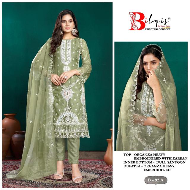 Bilqis B 92 A to D Pakistani Suits Wholesale Catalog