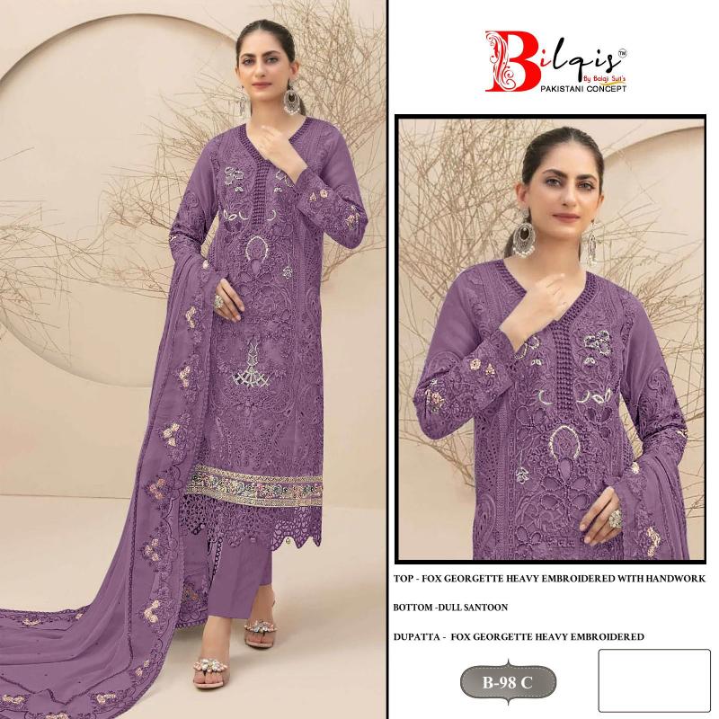 Bilqis B 98 A to D Pakistani Suits Wholesale Catalog