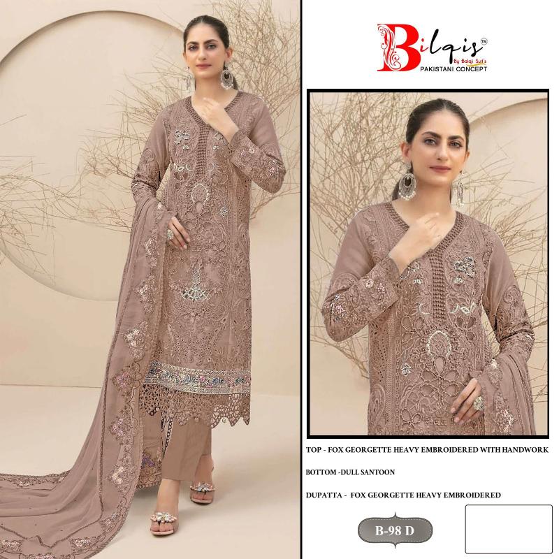 Bilqis B 98 A to D Pakistani Suits Wholesale Catalog