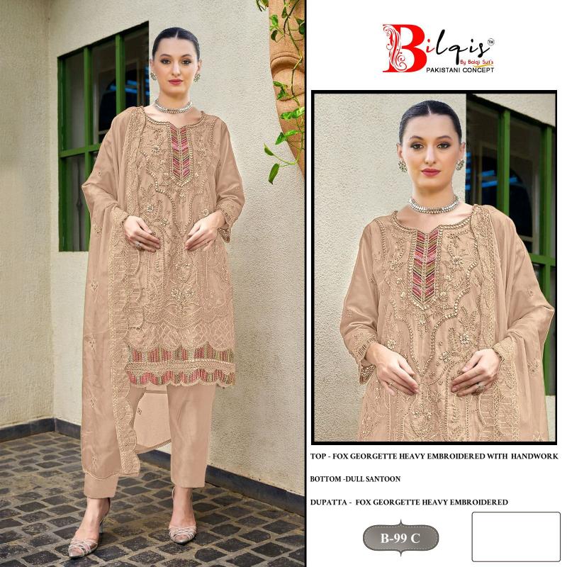 Bilqis B 99 A to D Pakistani Suits Wholesale Catalog