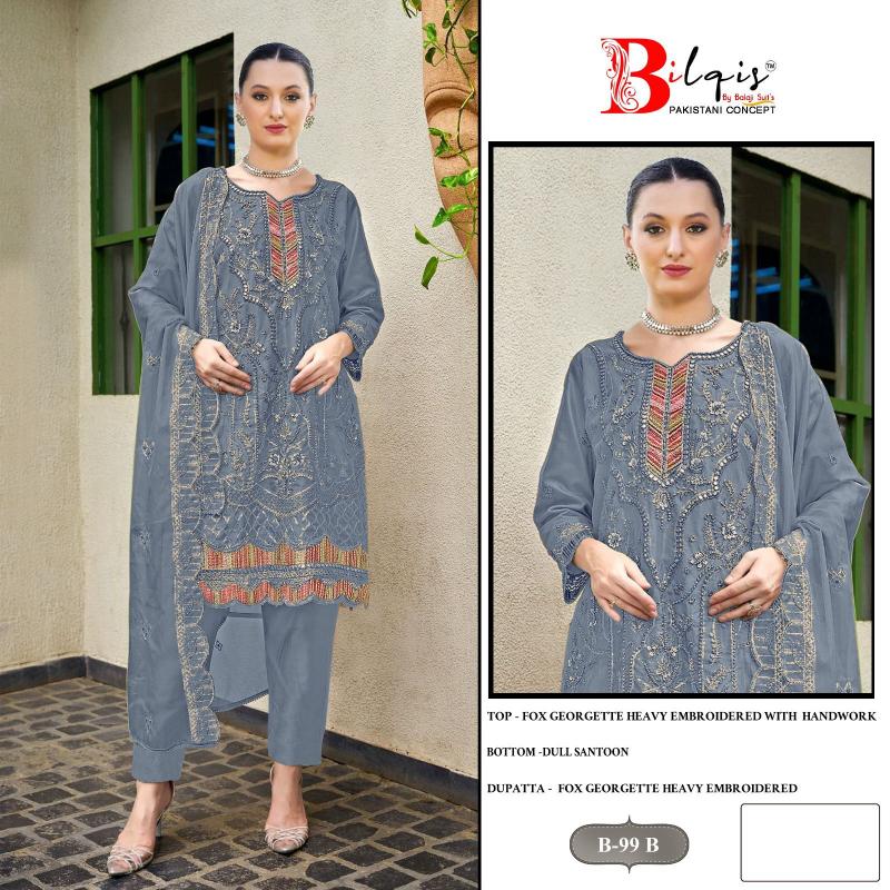 Bilqis B 99 A to D Pakistani Suits Wholesale Catalog