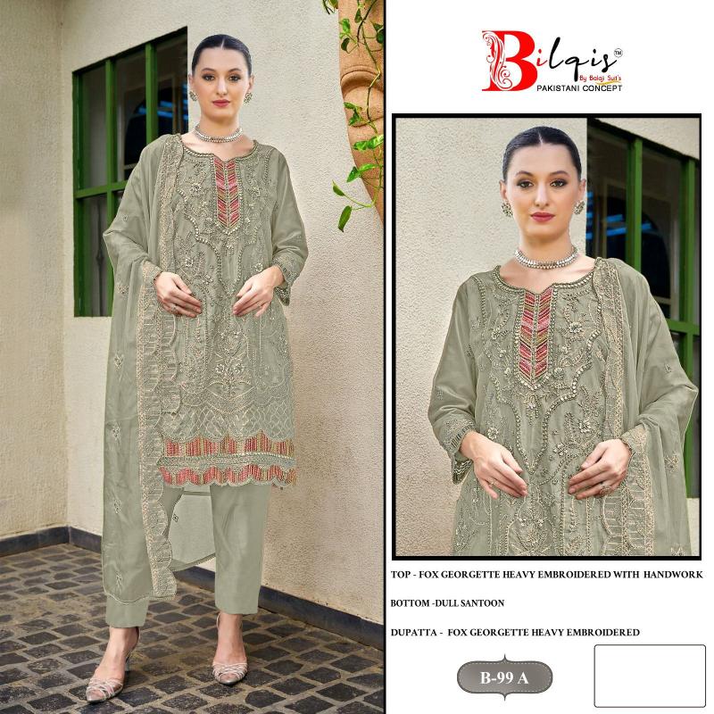 Bilqis B 99 A to D Pakistani Suits Wholesale Catalog
