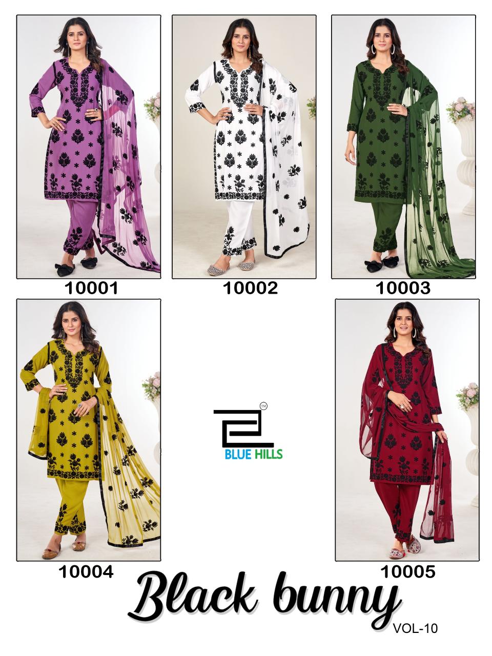 Blue Hills Black Bunny Vol 10 Mint Green Kurti Online India