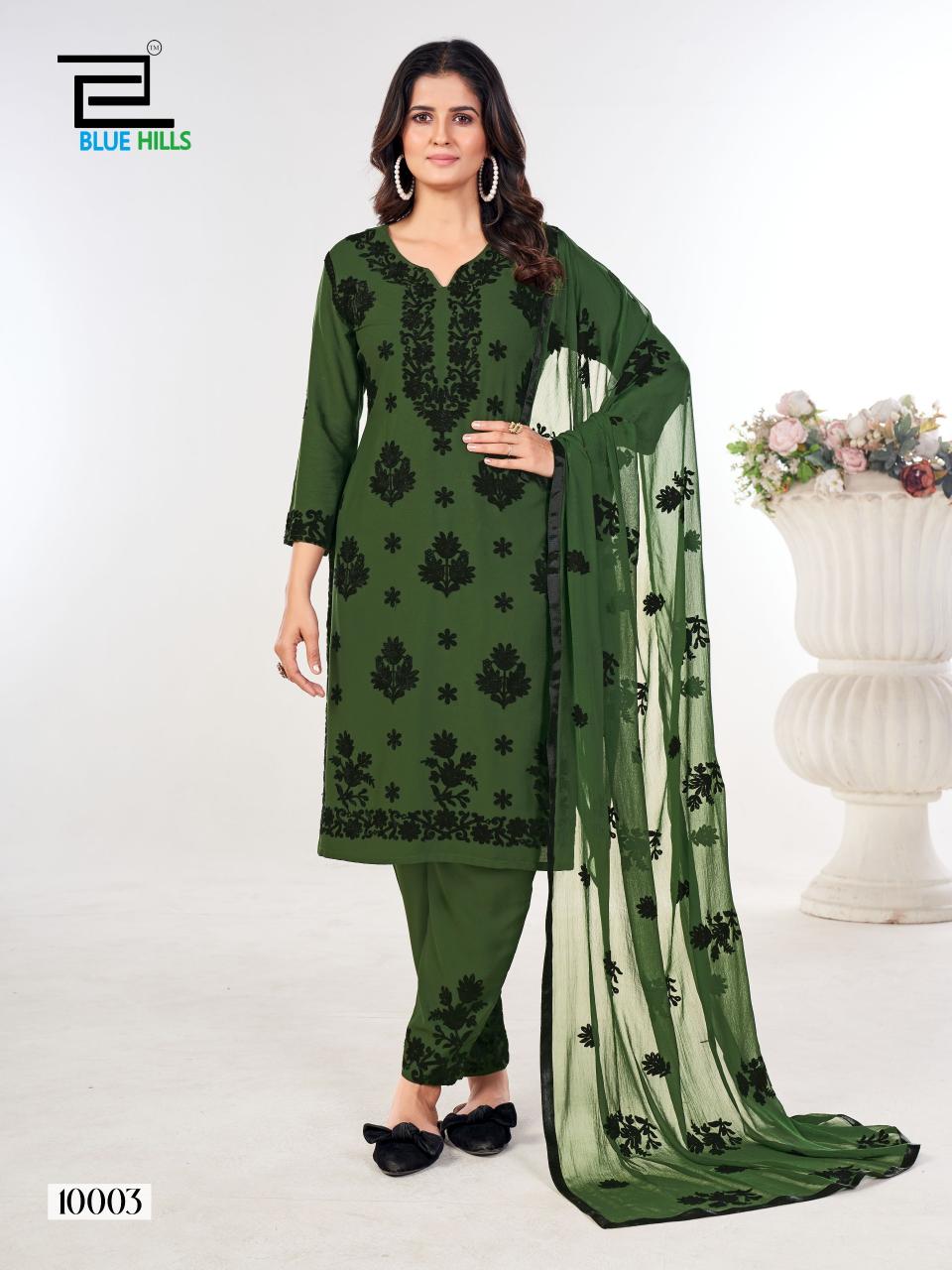 Blue Hills Black Bunny Vol 10 Mint Green Kurti Online India
