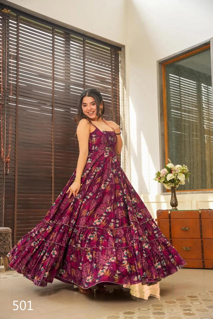 Clora Vol 5 Fancy Digital Printed Gown Kurti Wholesale Catalog