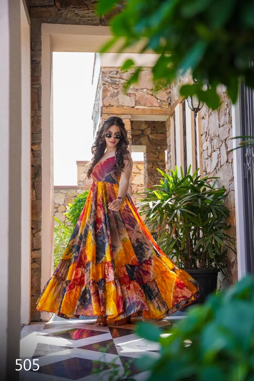 Clora Vol 5 Fancy Digital Printed Gown Kurti Wholesale Catalog