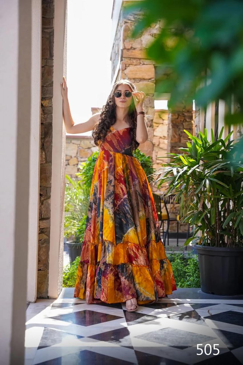 Clora Vol 5 Fancy Digital Printed Gown Kurti Wholesale Catalog