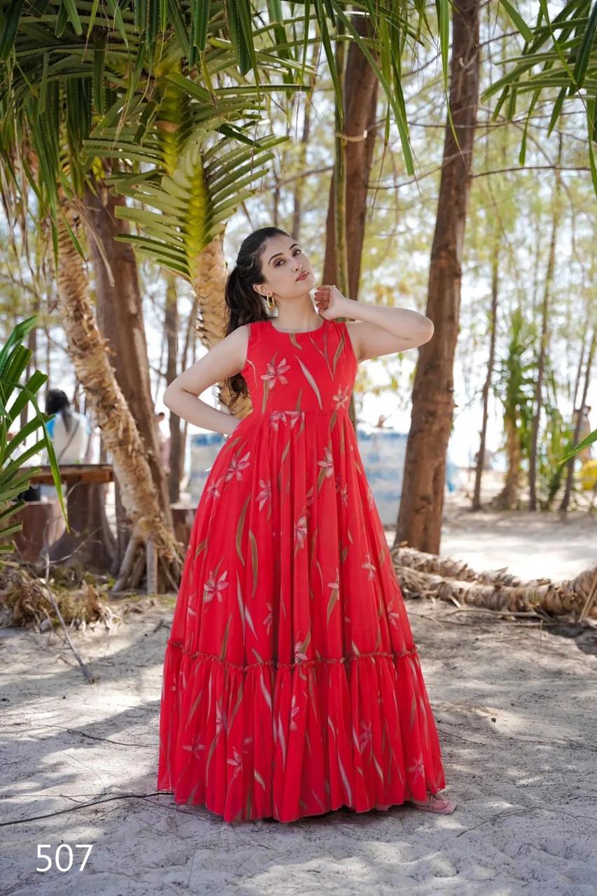 Clora Vol 5 Fancy Digital Printed Gown Kurti Wholesale Catalog