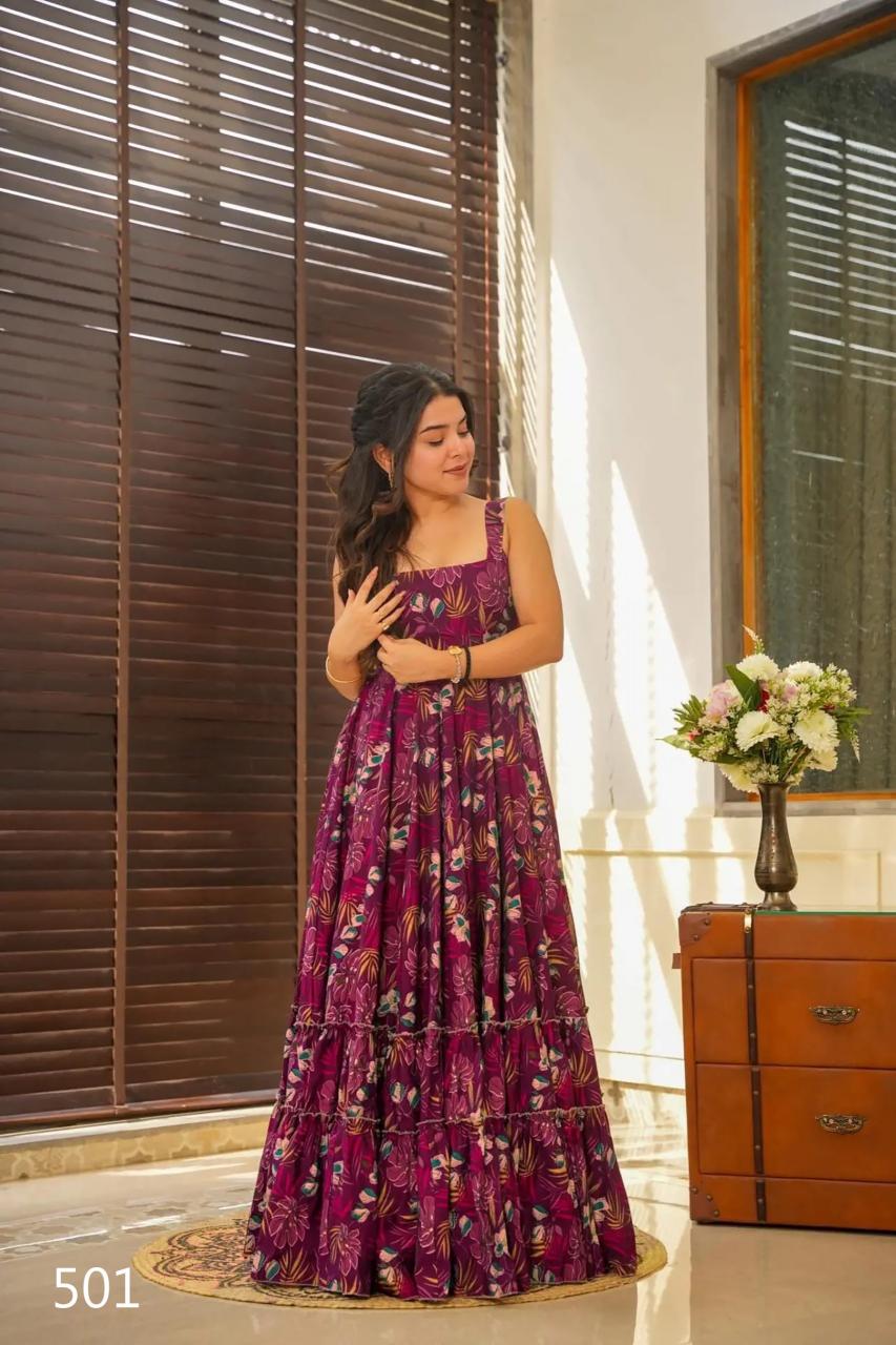 Clora Vol 5 Fancy Digital Printed Gown Kurti Wholesale Catalog
