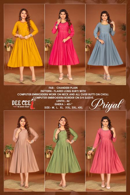 Deecee Priyal Kurti Neck Designs Wholesale Catalog