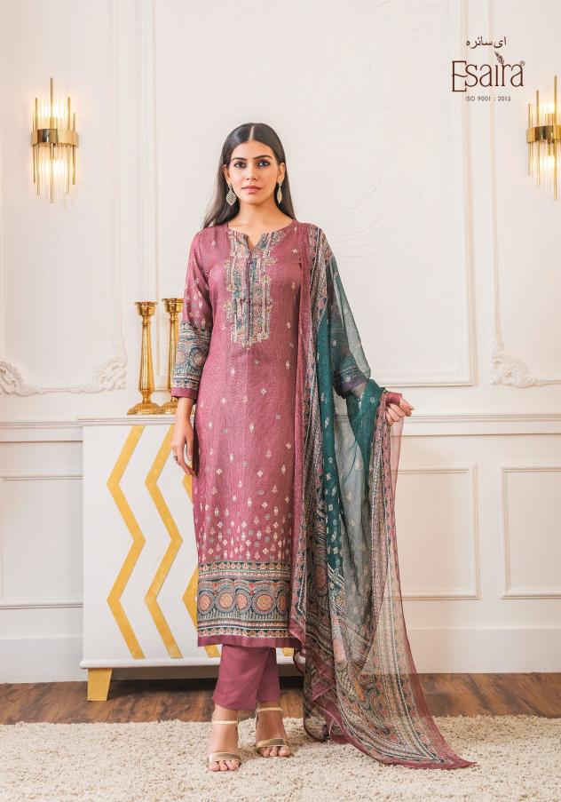 Esaira Aurik Digital Printed Pashmina Salwar Kameez Wholesale Catalog
