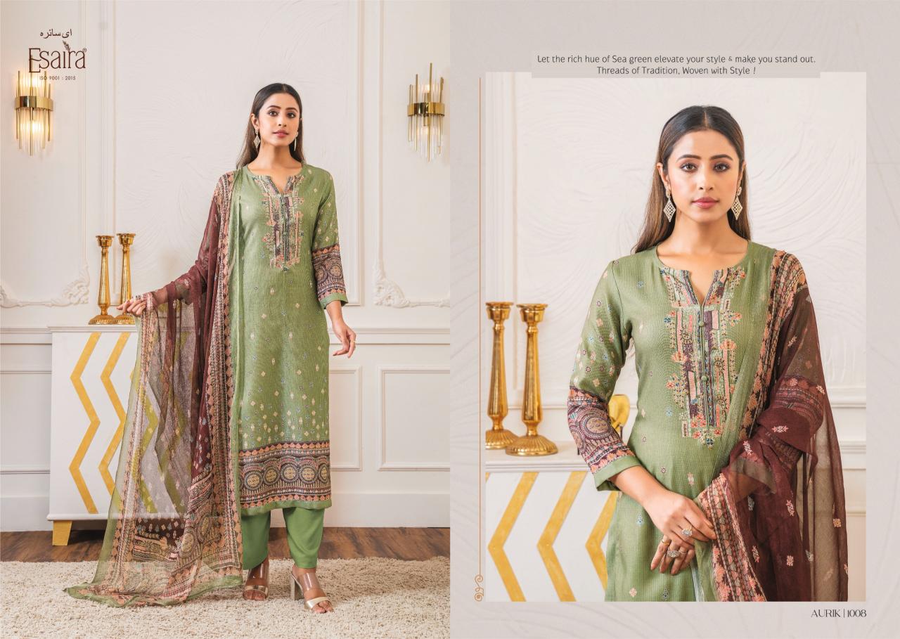 Esaira Aurik Digital Printed Pashmina Salwar Kameez Wholesale Catalog