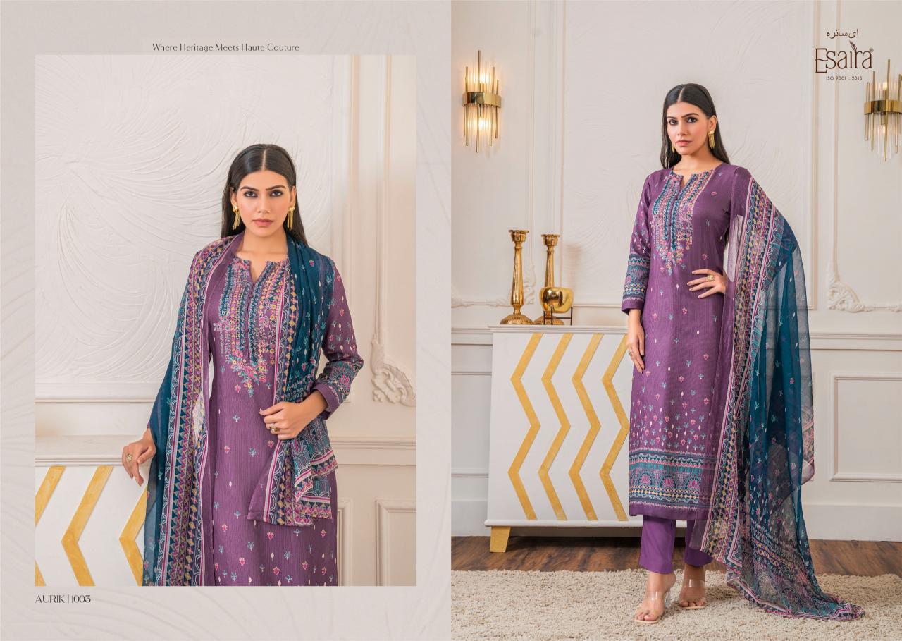 Esaira Aurik Digital Printed Pashmina Salwar Kameez Wholesale Catalog