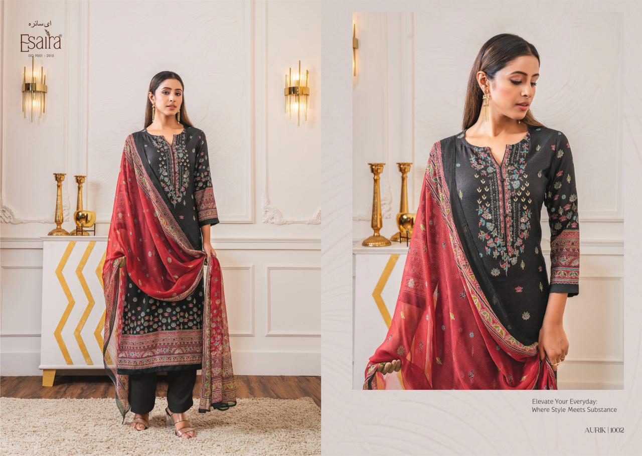 Esaira Aurik Digital Printed Pashmina Salwar Kameez Wholesale Catalog