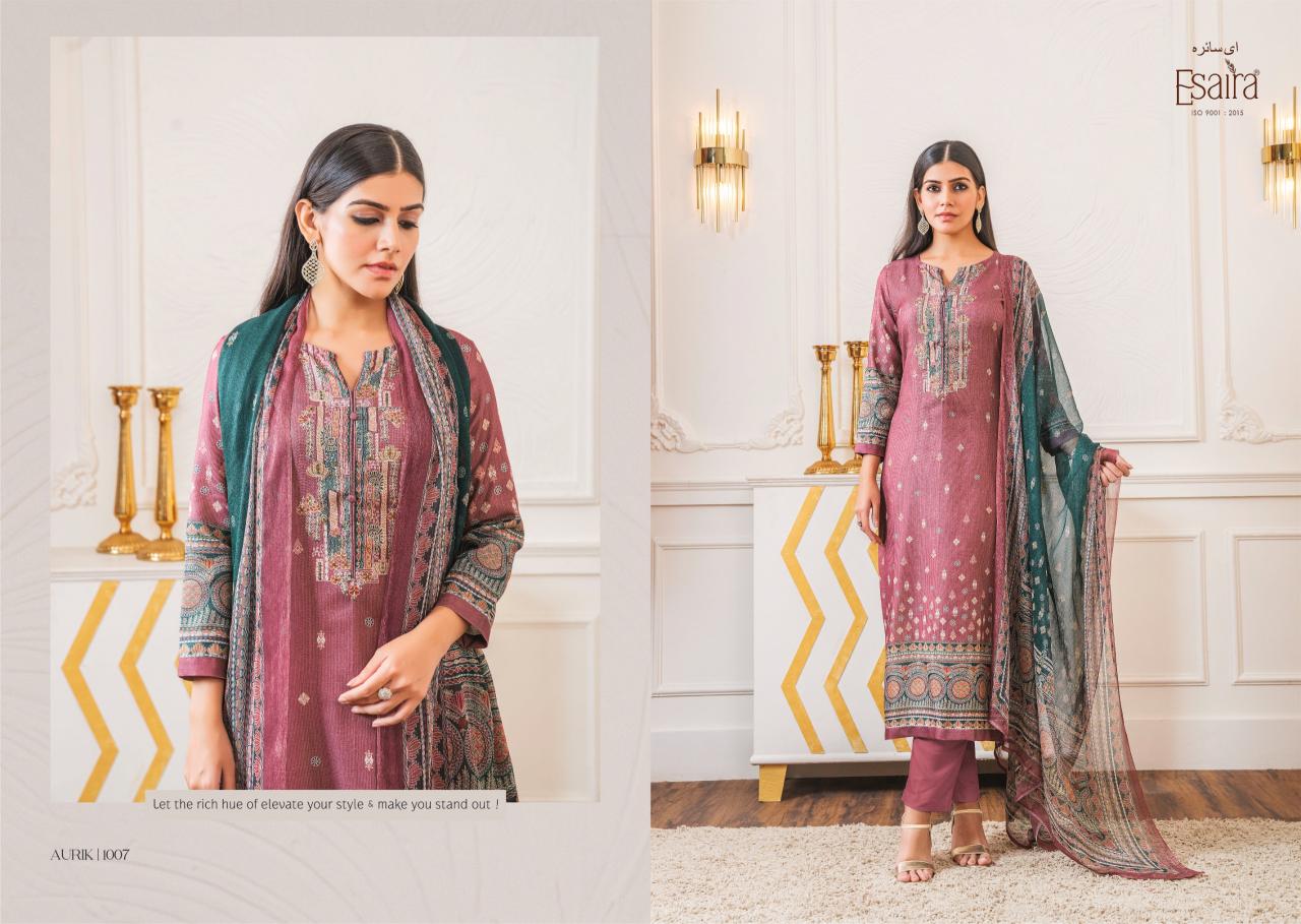 Esaira Aurik Digital Printed Pashmina Salwar Kameez Wholesale Catalog