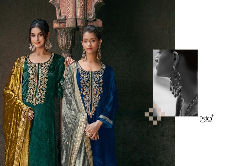 ESTA Naqush Velvet Salwar Kameez Design Wholesale Catalog