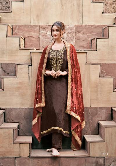 ESTA Naqush Velvet Salwar Kameez Design Wholesale Catalog
